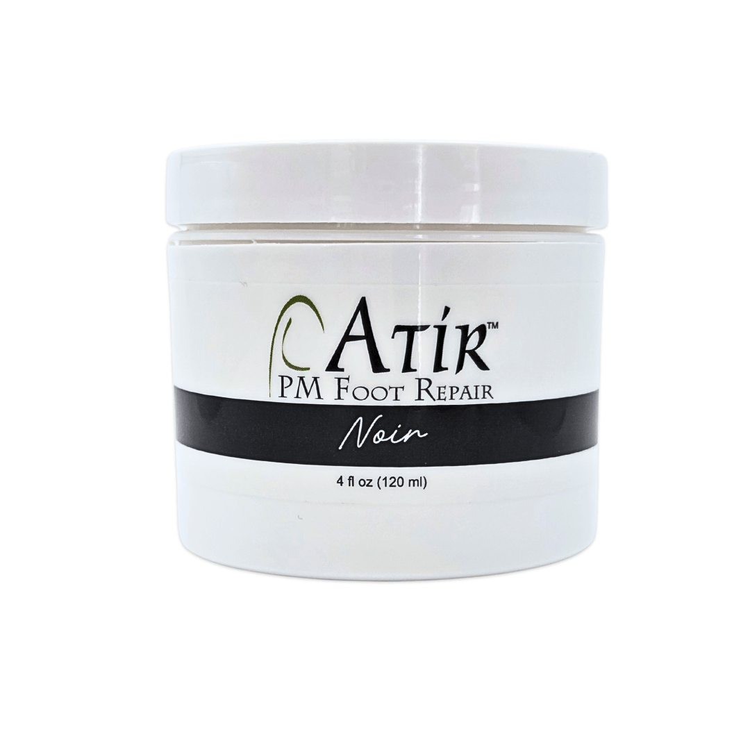 Noir PM Foot Repair cream: Luxury non-toxic foot cream with shea butter and cocoa butter for cracked heels, bold fragrance.